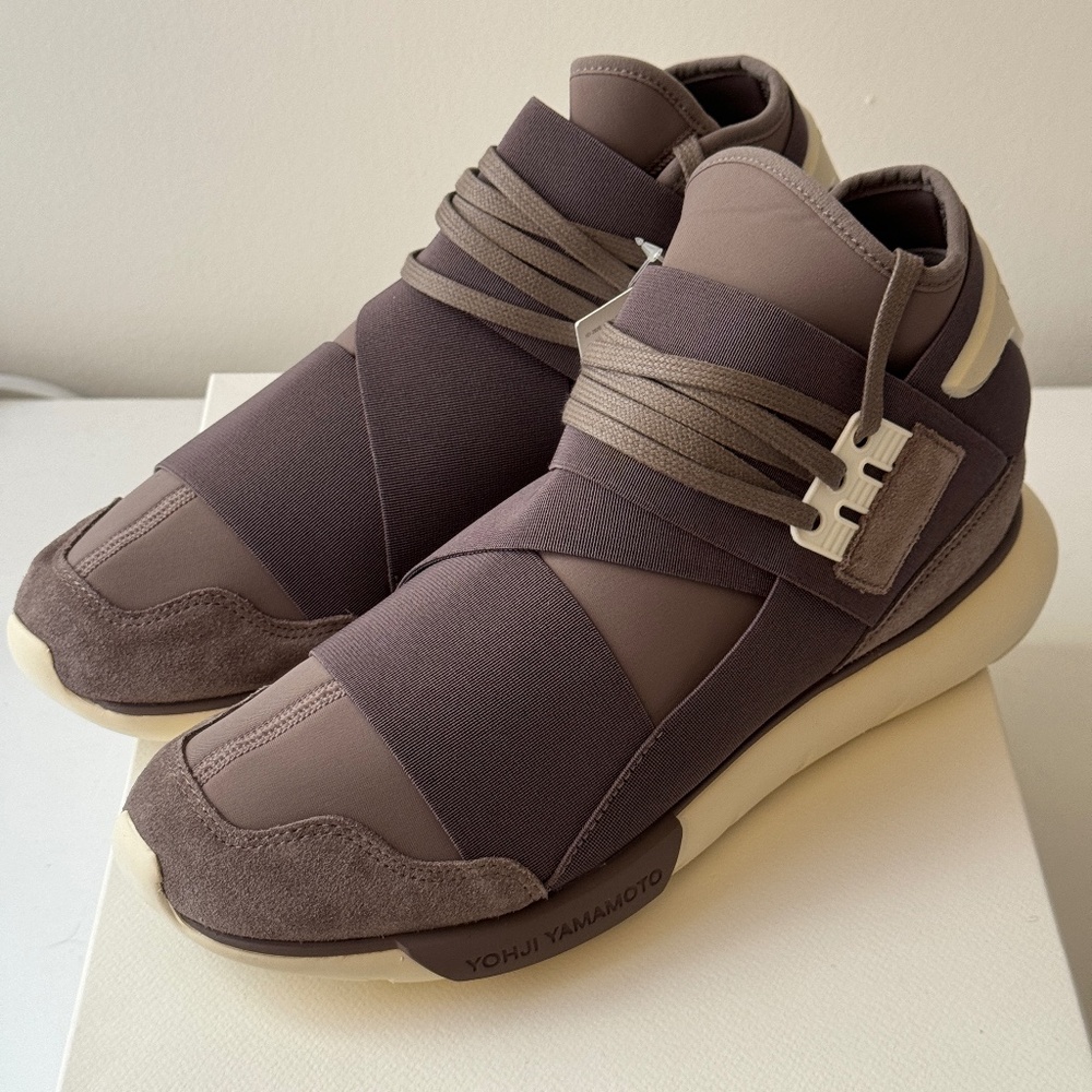 Size 10.5 - adidas Y-3 Qasa High Brown Cream White HQ3735 sneaker yohji yamamoto